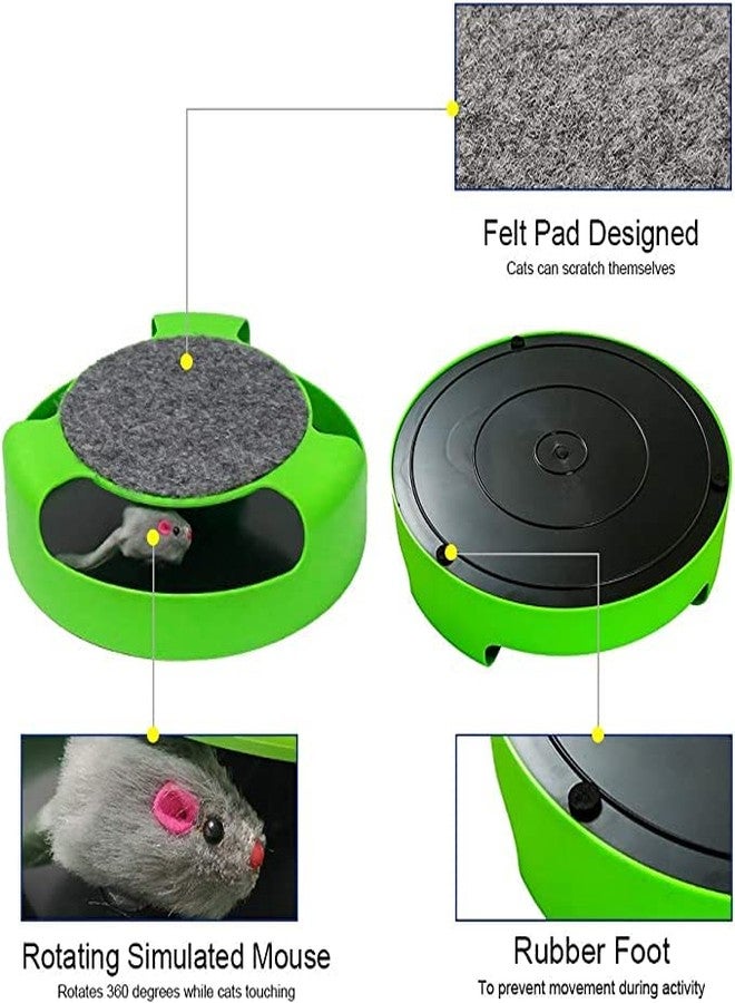 Pups&Pets لعبة اصطياد الفئران التفاعلية من Pups&Pets مع فئران محشوة متحركة ولوحة خدش دوارة، لعبة خدش دائرية للقطط الصغيرة مع النعناع البري - Image 3